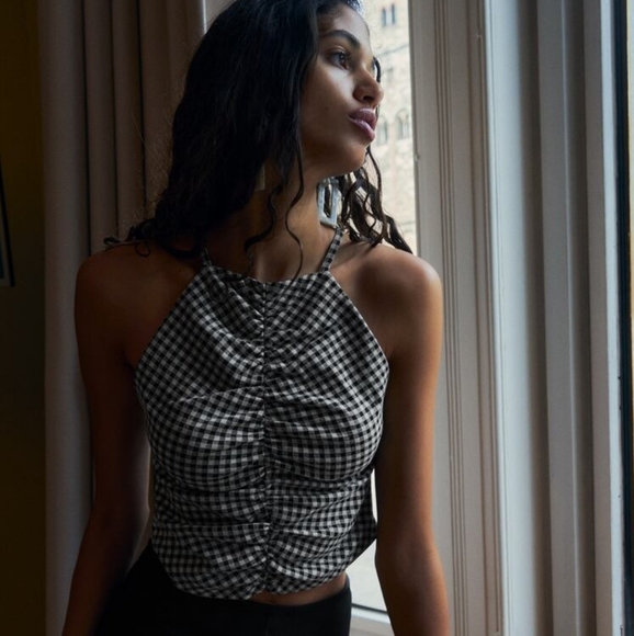 Zara halter gingham top